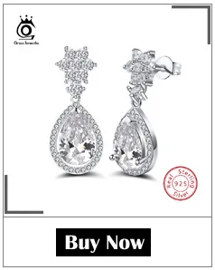 ORSA JEWELS Настоящее 925 пробы серебро Для женщин серьги в виде капель с крапановая закрепка прямоугольной формы AAA циркон модные серьги, украшения SE72