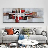 abstract red geometric oil painting on canvas 100 handpainted without frame modern large size wall art for living room decor