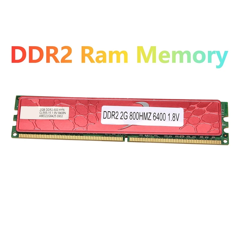 

Оперативная память DDR2 2 Гб, оперативная память 800 МГц PC2 6400 240 контактов 1,8 в DIMM с охлаждающим жилетом для AMD, оперативная память для настольног...