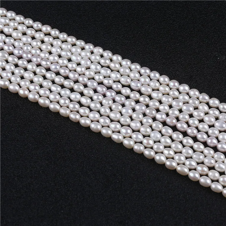 Пресноводные жемчужные пряди в форме риса 6-7 мм по заводской цене оптом |