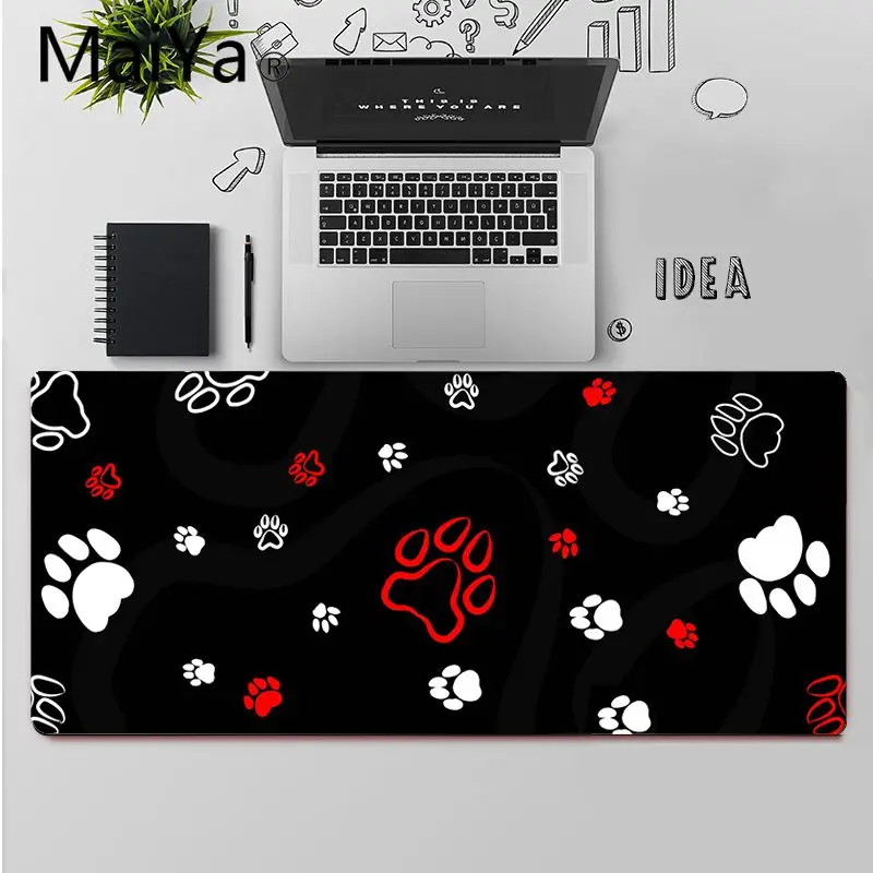 

Maiya Top Quality Cute Cats paw pattern Locking Edge Mouse Pad Game Free Shipping Large Mouse Pad Keyboards Mat