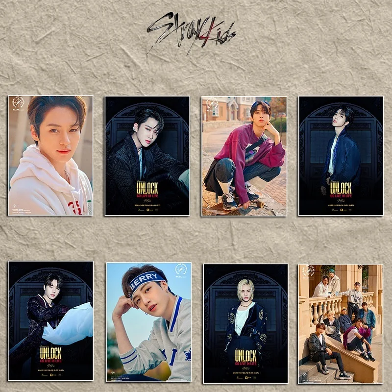 

KPOP Stray Kids Unlock IN LIFE' Write Poster Self-adhesive Pictorial Photo STAY Surrounding Stickers