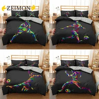 zeimon luxury basketball football printed bedding set for queen king size quilt cover pillowcase sport duvet cover sets for home