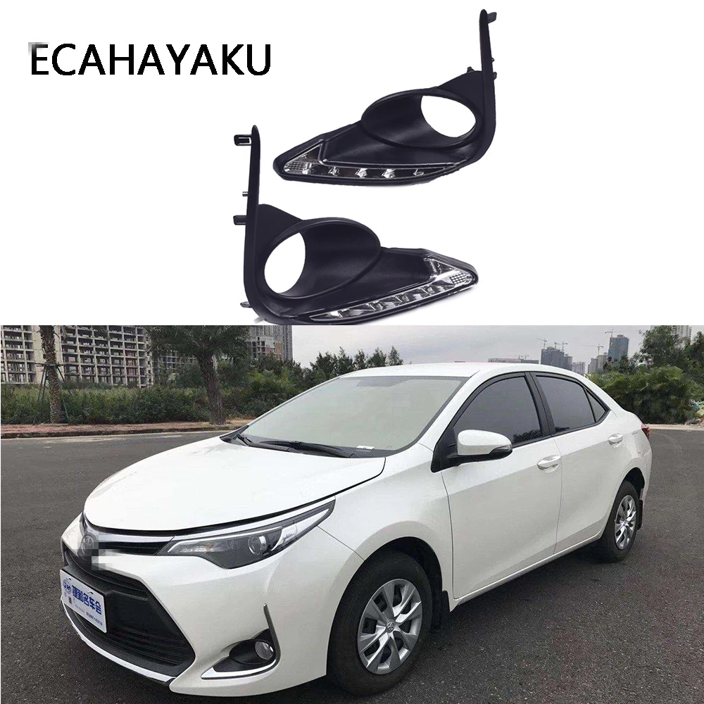 Светодиодные дневные ходовые огни ECAHAYAKU для Toyota Levin 2017 2018 водонепроницаемые ABS 12 В