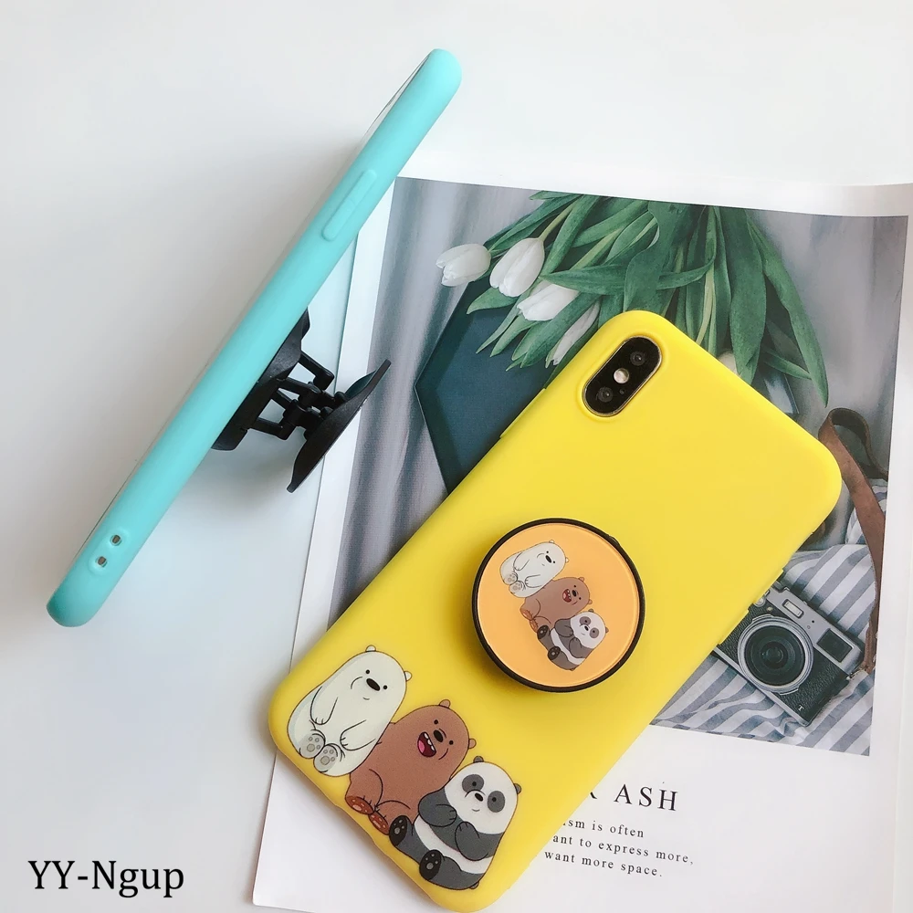 Для iPhone 7 i Phone 8 Plus чехол Kawaii подставка держатель Единорог силиконовый чехол для iPhone X XR XS Max 5 5S SE 6 6S 7 Plus чехол для женщин