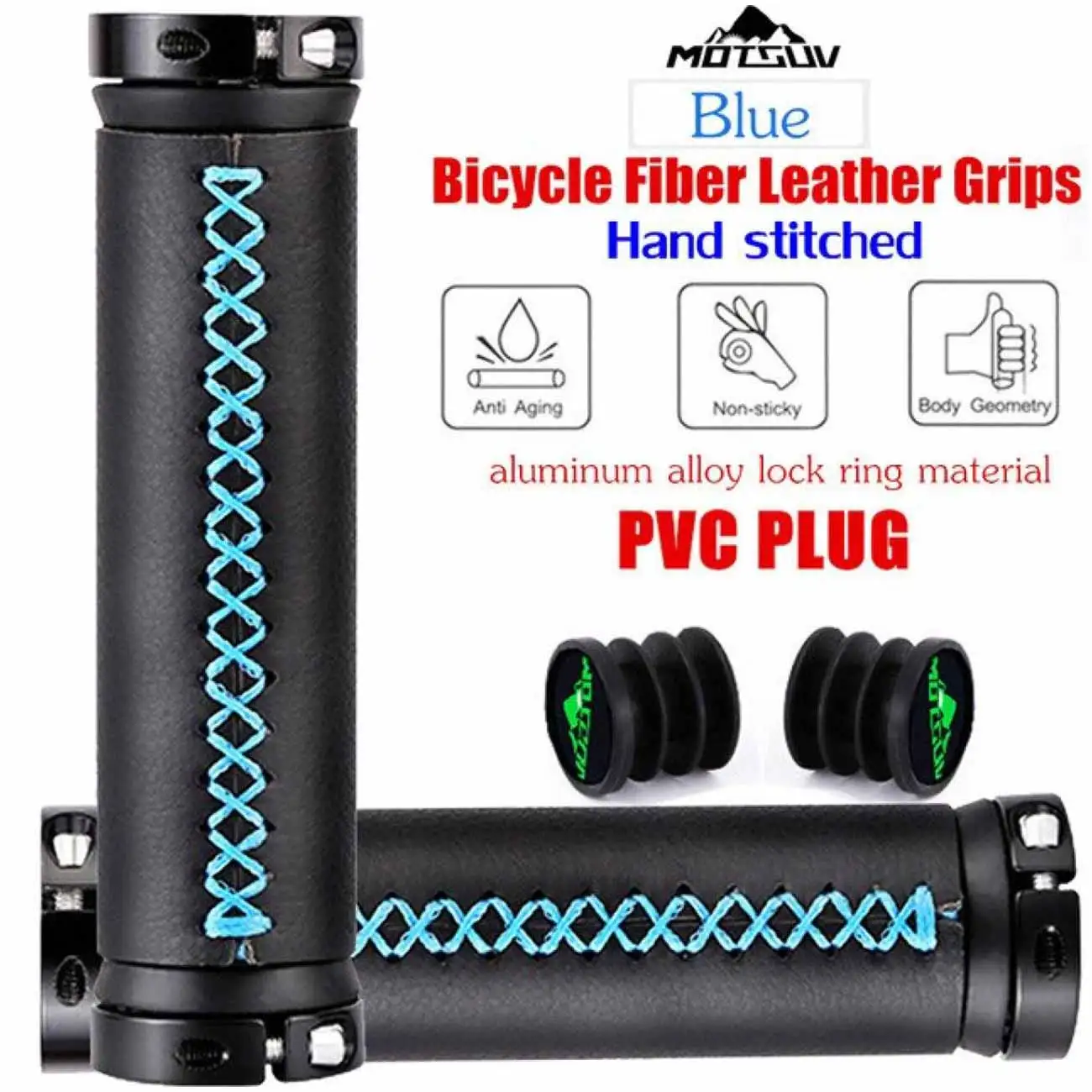 

Bicycle Handlebar Grip Fiber Leather Shock-Proof Anti-Slip Lockable Bike Handlebar Grips for Road Bike Cycling