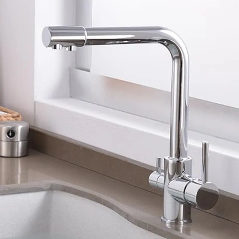 Смеситель для кухни LASO seven вращающийся кран мытья посуды питьевая вода двойная