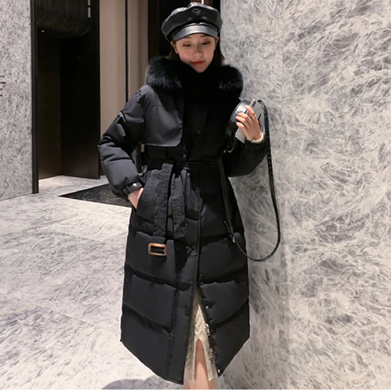 AOSSVIAO Warm Fur Liner Long Hooded Parkas Jacket Coat Fashion Winter Jacket Women Casual Thick Winter Coat Women 2021