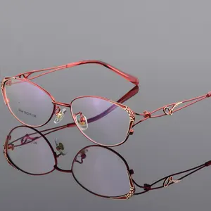 Элегантная женская оправа для очков HOTOCHKI из сплава, Женские винтажные оптические очки, обычная коробка для глаз, стандартные очки