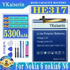 Аккумуляторная батарея HE317 5300 мАч для Nokia 6 Nokia6 N6 TA-1000 TA-1003 TA-1021 TA-1025 TA-1033 TA-1039 HE 317