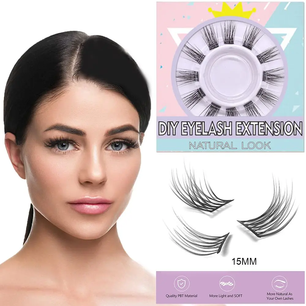 

Handmade C Curl Lashes Fluffy Natural Individual Lash Eyelash Extension Kit 3D 12 Clusters DIY
