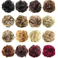 jeedou 1 set elastic hair chignon synthetic donut hair bun pad curly rope rubber band hairpieces