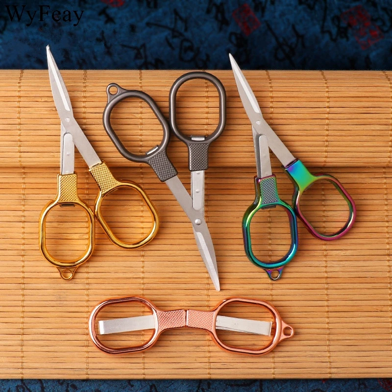 Мини цинковый сплав складной брелок ножницы для рыбалки инструмент кемпинга