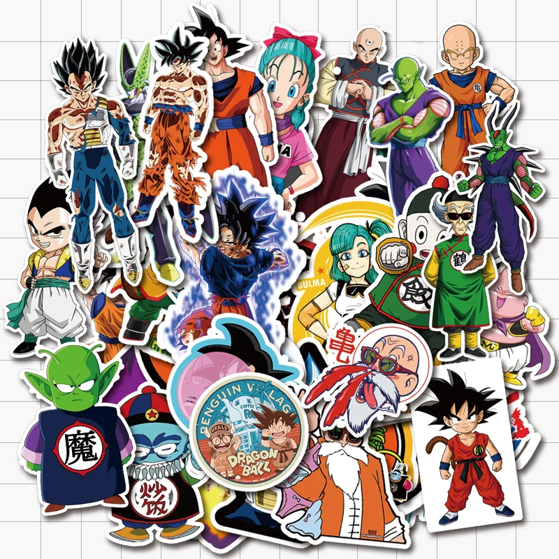 VANMAXX 50 PCS Dragon Ball Japanese Anime Stickers Waterproof Vinyl Decal for Laptop Helmet Bicycle Luggage Guitar Car Stickers - Цвет: Dragon Ball