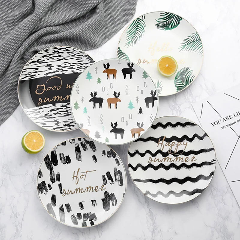 Рождественские керамические тарелки блюдо для еды столовые приборы в английском