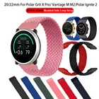 Плетеный соло-браслет 20 мм 22 мм для Polar Vantage M M2Polar Grit X ProPolar Ignite 2Unite, аксессуары для браслета, простая установка