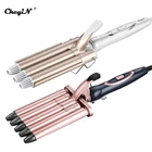 Щипцы для завивки волос CkeyiN, профессиональные керамические электрические бигуди с 3 бочонками, щипцы для завивки волос, инструмент для укладки салона