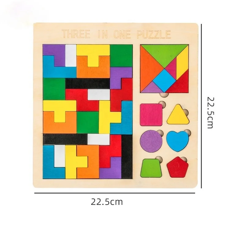 

Деревянная головоломка 3d tangram, 2 размера, яркие детские творческие игрушки для дошкольного возраста, развивающие игрушки для магирования, ин...