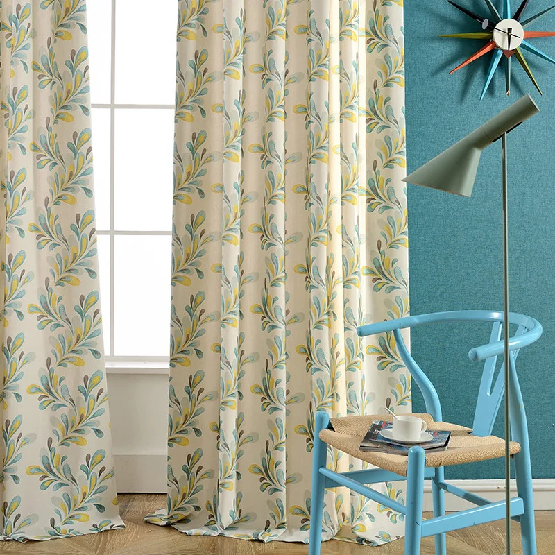 Factory Direct Curtain Cloth Modern Simple European Polyester Cotton Printing Window Yarn | Дом и сад