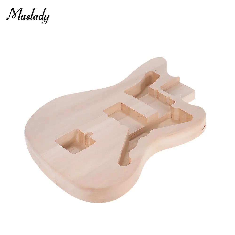 

Muslady MZB-T DIY Electric Guitar Unfinished Body Guitar Barrel Blank Basswood Guitar Body Replacement Parts for Mustang Guiatrs