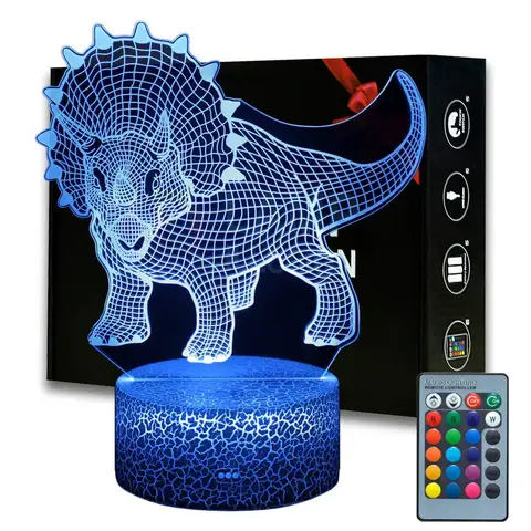Светильник Magiclux в форме динозавра, с 3D иллюзией, батарейки типа АА, USB, для украшения комнаты, прикроватные лампы ночное освещение