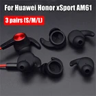 Силиконовые сменные наушники, 3 пары, заушники для Huawei Honor xSport AM61Sports, мягкие заушники, прочная Bluetooth-гарнитура