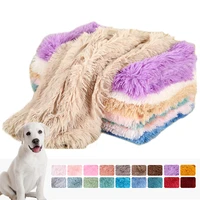 fluffy long plush dog blanket pet sleeping mat cat cushion mattress soft winter warm kennel cushion small large dogs soft cover