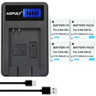 Аккумулятор AOPULY 4x1300 мА  ч NB-6L NB 6L NB6L + зарядное устройство USB с ЖК-дисплеем для Canon IXUS 310 SX275 SX280 SX510 200 105 210 300 S90 S95 SD1300