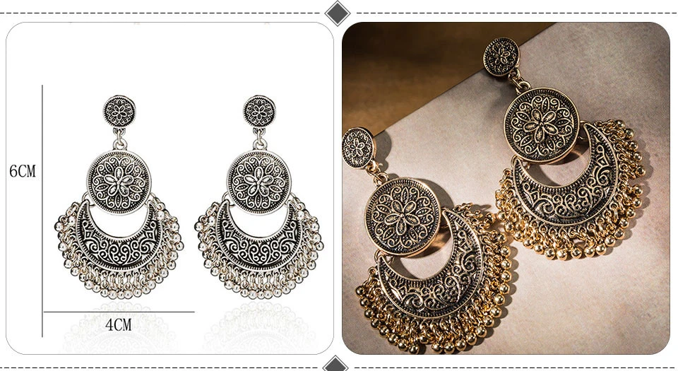 Exaggerated golden drop earrings for women statement jewelry Fashion big round circle shaped dangle earring Punk earings earing