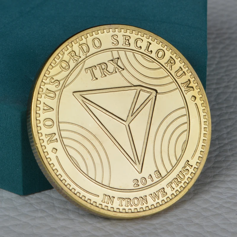 Виртуальная металлическая фотография криптовалюты TRX | Дом и сад