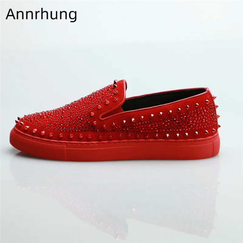 New Fashion Striped Rhinestone Shoes Men Flat Loafers Mixed Color Drill Mens Casual Shoes Classic Zapatos De Hombre