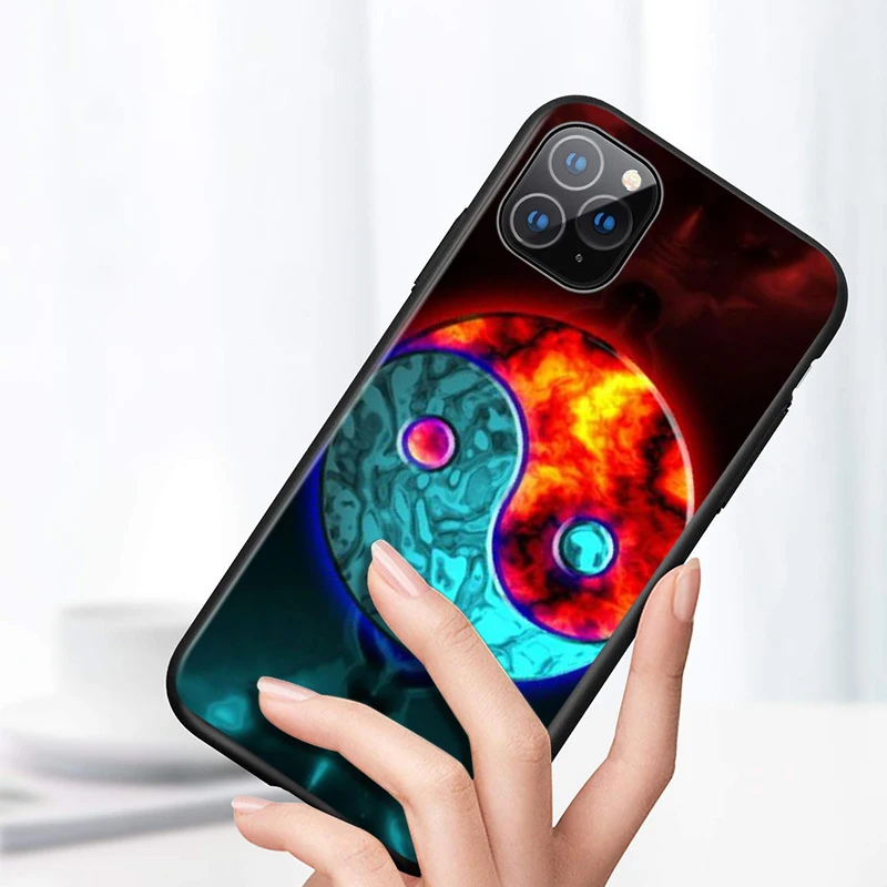 Чехол-накладка для iPhone 11 Pro XS Max X XR 6S 6 7 8 Plus силикон с изображением граффити Инь и Ян