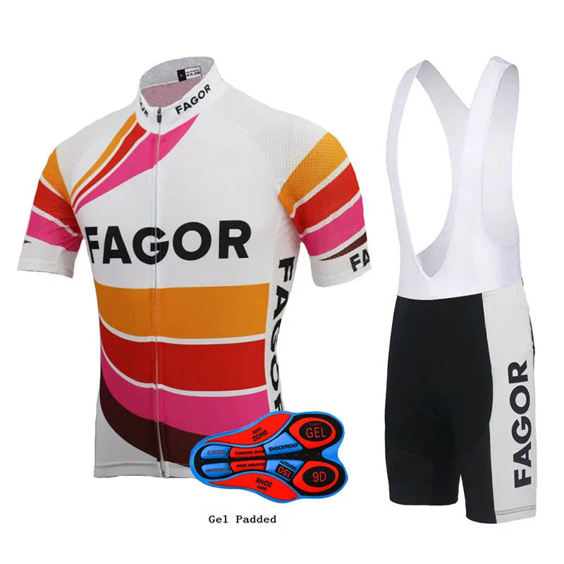 

2022 Summer White Cycling short sleeve Jersey and bib shorts Set