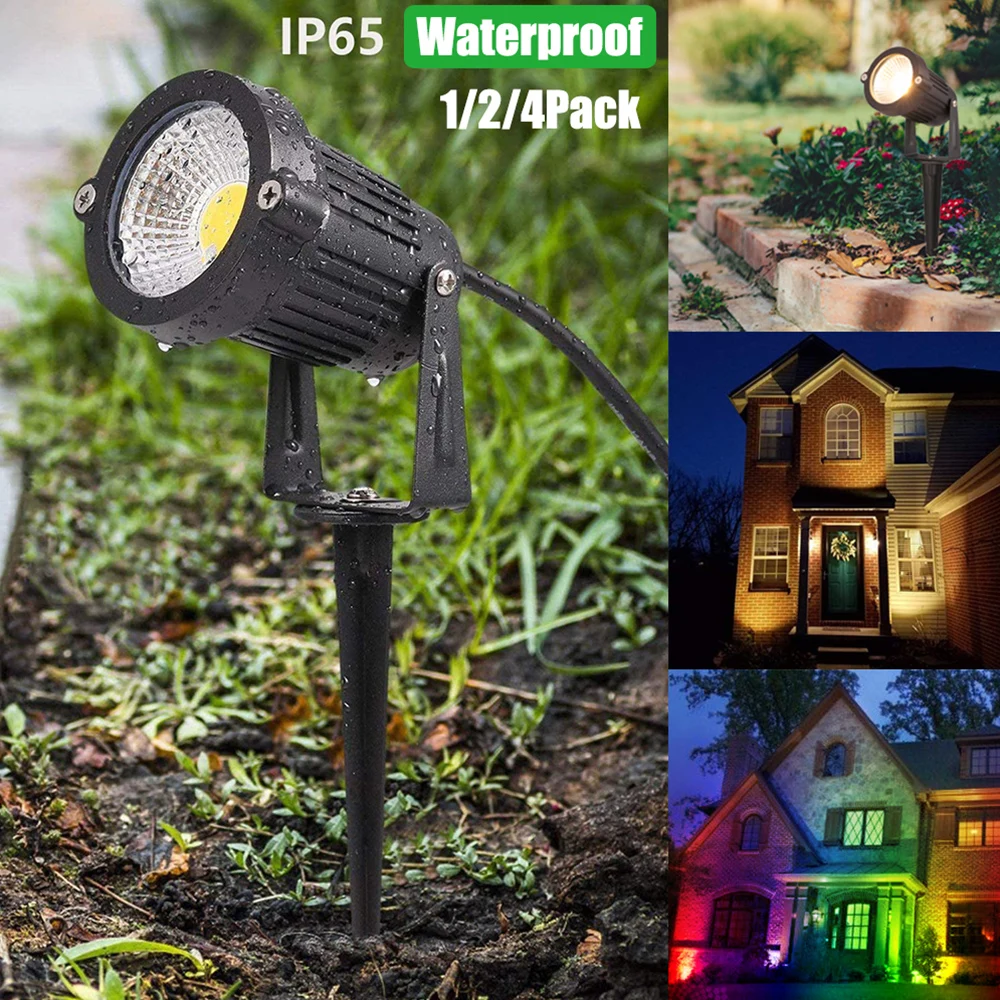 

5W COB Garden Lawn Light RGB Outdoor Landscape Lighting 85-265V Waterproof IP65 Outdoor LED Spike Light Path Spot Bulb Lawn Lamp