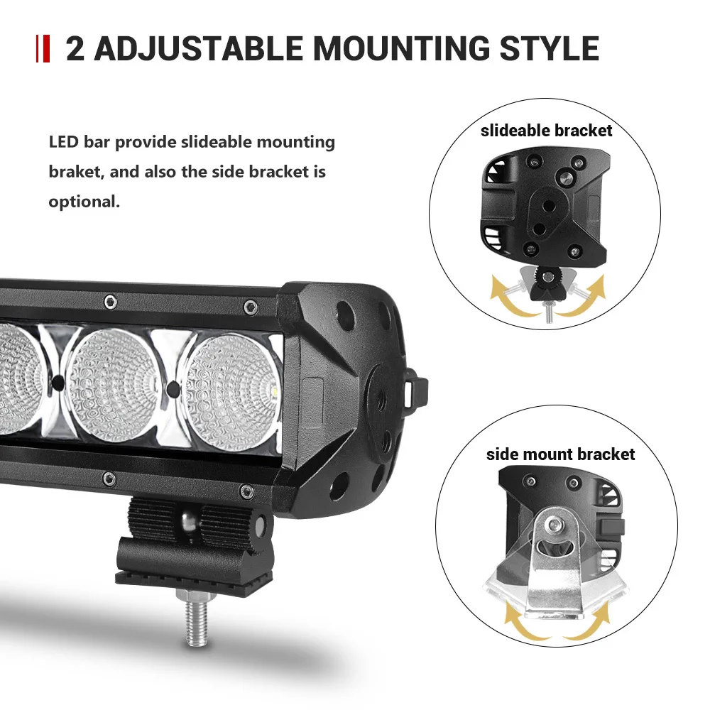 Сверхъяркая Однорядная Светодиодная панель рабочего освещения 8 14 20 27 34 40 дюймов