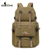 60l large camping bag traveling backpack canvas army military bags luggage multi function climbing mochila men hiking tas xa26d