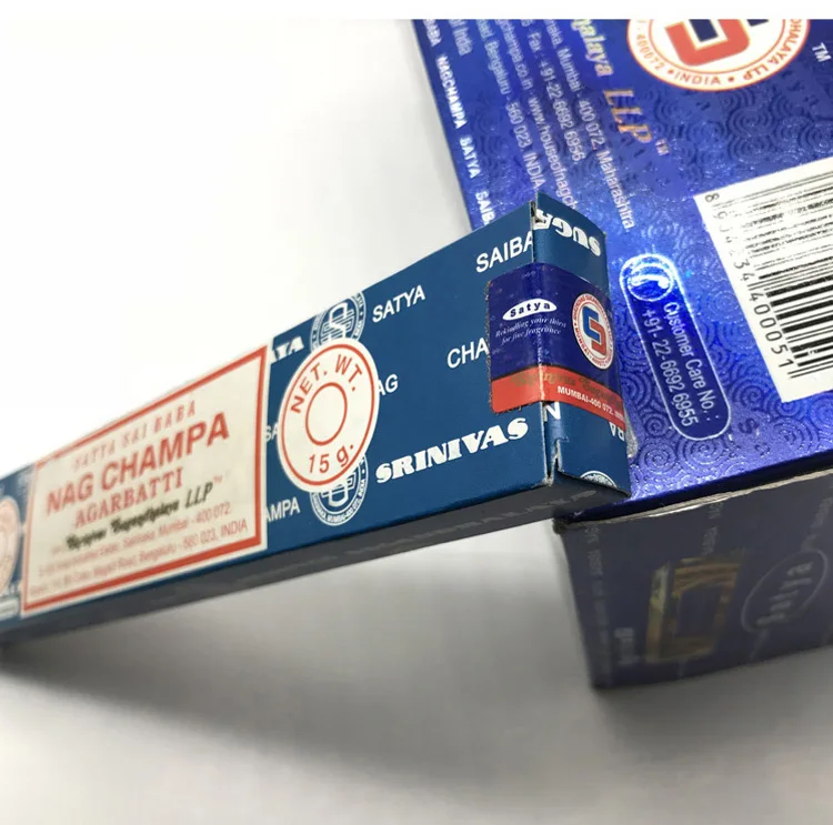 Satya Индийские благовония Nag Champa ладан палочка Саи Баба медитация домашний сандаловое дерево благовония E