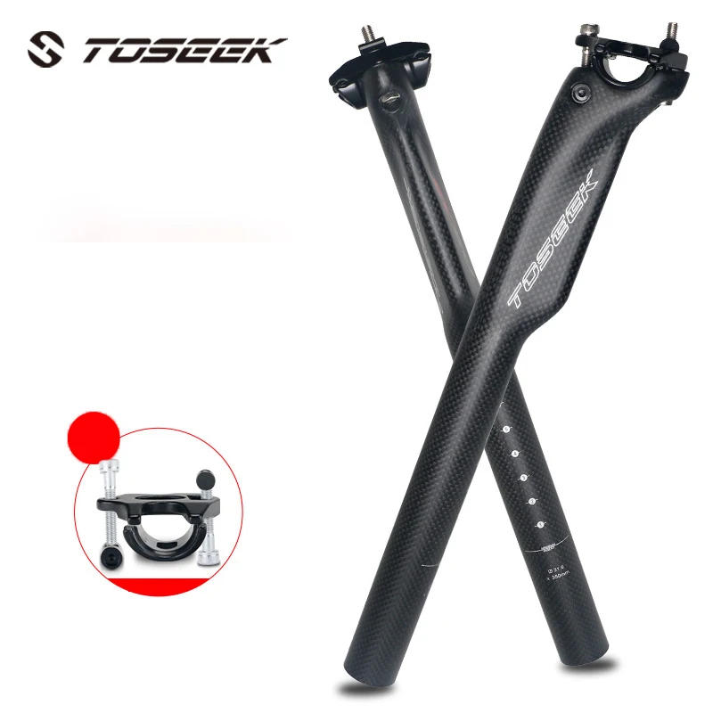 

New TOSEEK full carbon bicycle seatpost MTB road mountain bike carbon seat post seat tube 27.2/30.8/31.6*350/400 mm bicycle part