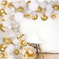 new gold confetti sequins happy birthday supplies anniversary party wedding single baby shower decoration latex balloon suit
