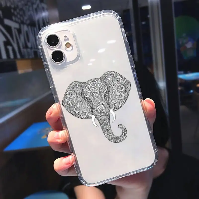 

Animal elephant giraffe Phone Case Transparent for Clear iPhone 11 12 mini pro XS MAX 8 7 6 6S Plus X 5S SE 2020 XR