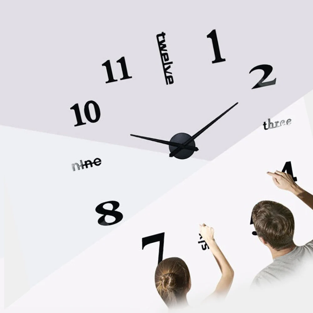 Модные 3d настенные часы кварцевые современные украшения сделай сам для гостиной