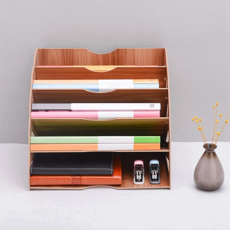 Органайзер для документов деревянный Веерообразный книжный сортировщик бумаги 5