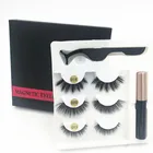 3 пары из 5 магнитные Накладные ресницы + магнитная подводка для глаз + пинцет, косметика для накладных ресниц, легко носить магнит