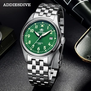 Addies Dive Pilot Watch Automatic Mechanical Diver Watch C3 Luminous men's watches divers Sapphire C in USA (United States)