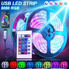 Светодиодная ленсветильник USB s Bluetooth 5V RGB LED светильник 5050 SMD 2M 5M 10M гибкая лента светодиодный Диод для украшения спальни ТВ подсветильник ка