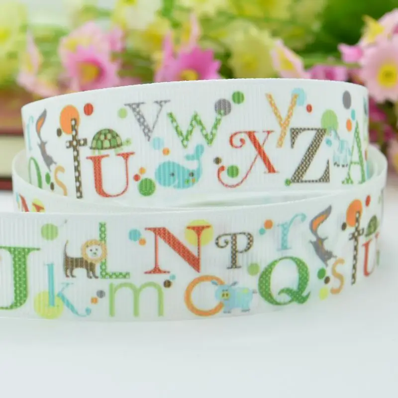 10 ярдов 22 мм 7/8 дюйма школьная корсажная лента с буквами ABC и надписью I love школьный