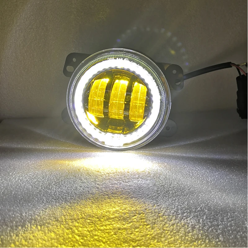 

4Inch Amber Yellow LED Fog Passing Light For Jeep Wrangler JK 2007-2017 Tractor Boat Fog Off Road Lamps Front Bumper Fog Lights