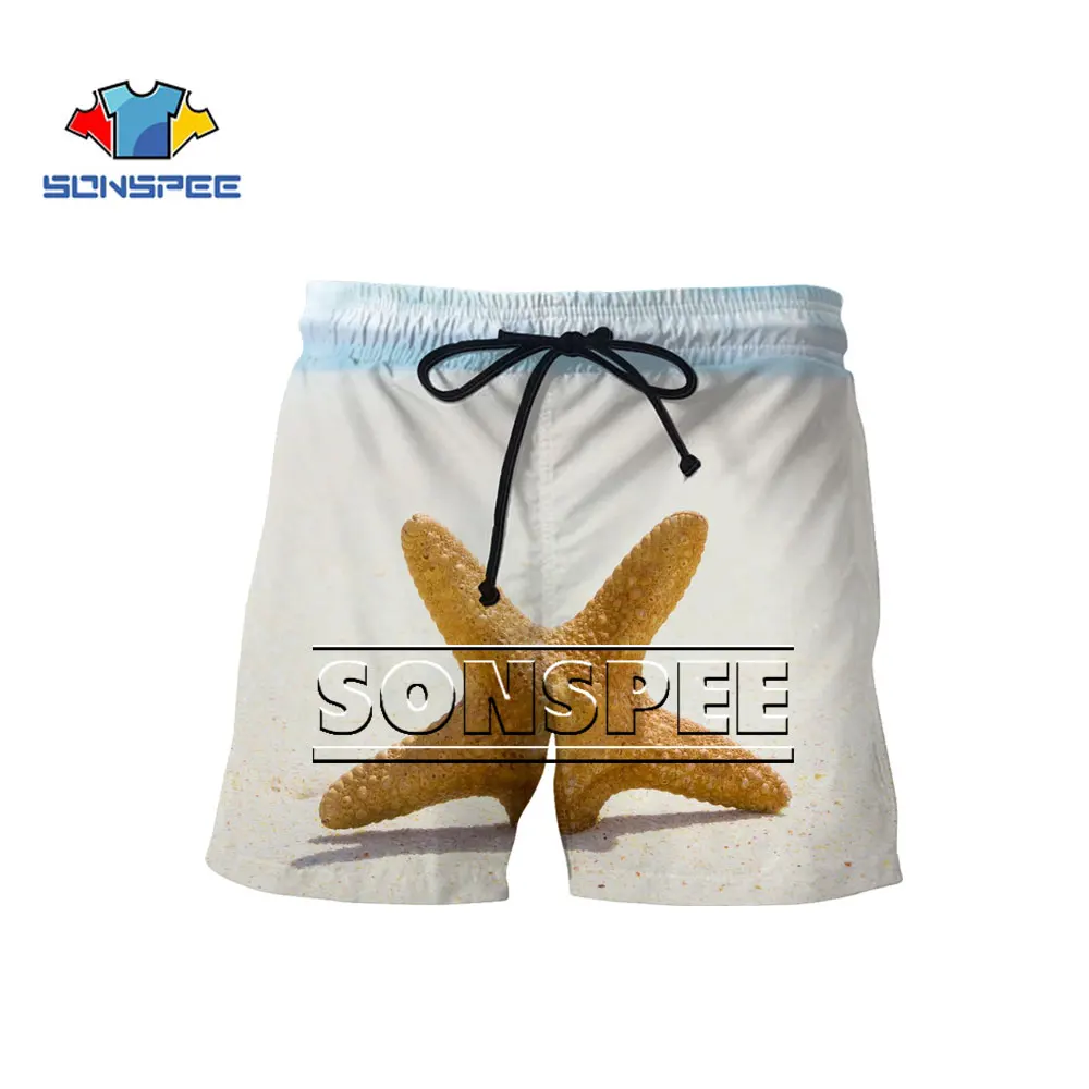 

SONSPEE 3D Printing StarfishSummer Beach Shorts Loose and Comfortable Popular Fashion Fashionable Harajuku Cute Plus Size Short