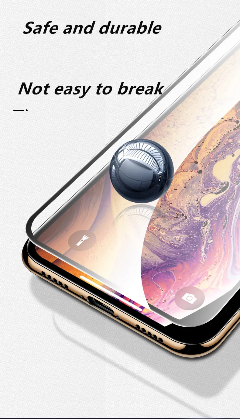 0 3 мм защита экрана из закаленного стекла для iPhone Xs Max X Xr полное покрытие защитное
