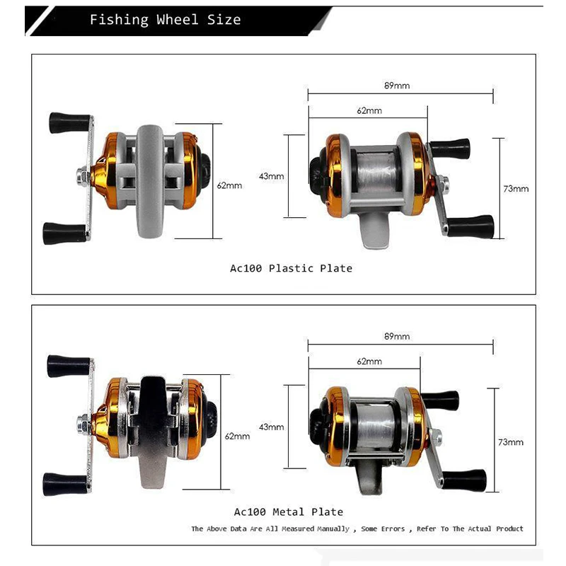 Мини-барабан катушка спиннинга для морской рыбалки Портативный зимней литой